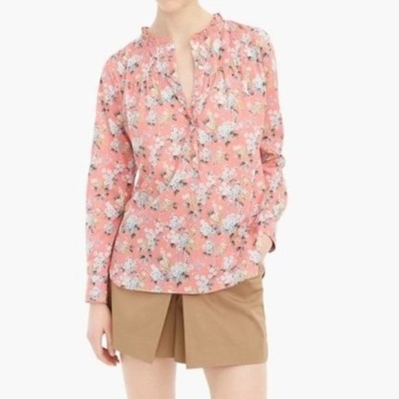 J. Crew Liberty Fabric Josephine Floral Ruffle Popover Shirt - Picture 3 of 16